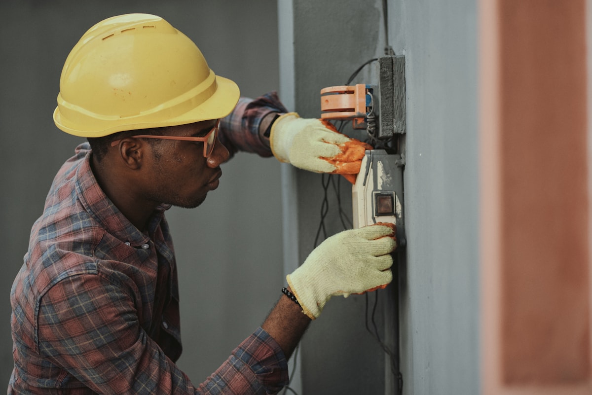 A qualified trade professional working on a property improvement